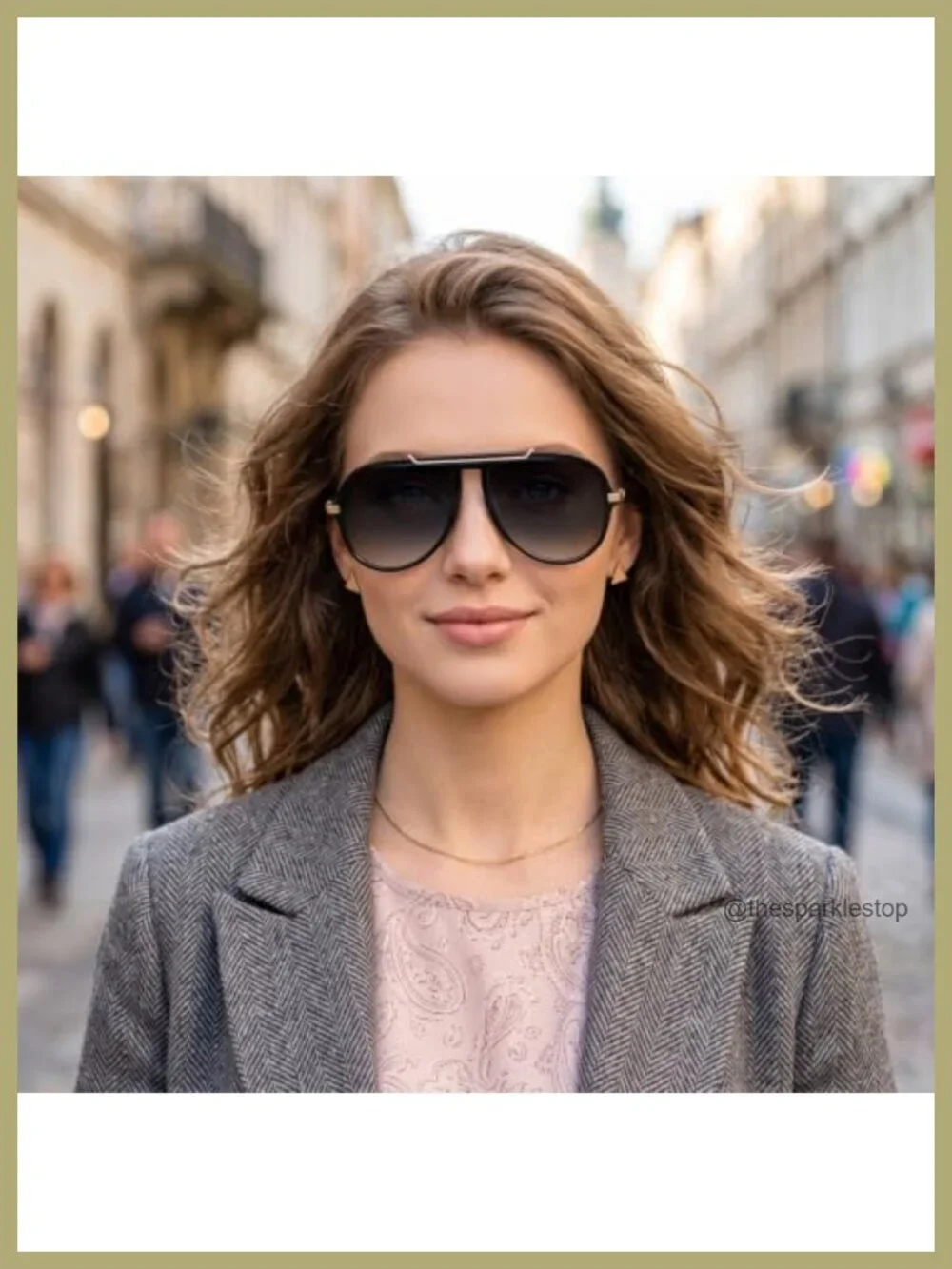 Retro 70s Oversized Square Sunglasses Set of 2 Polarized UV400